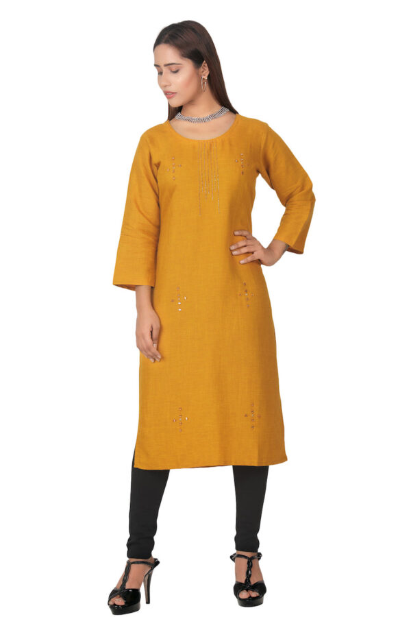 Mustard Yellow Kurti - Image 2