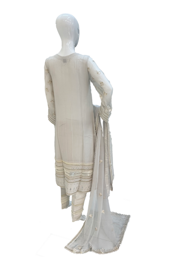 Light Grey & Gold work design Ladies Suit - Image 4