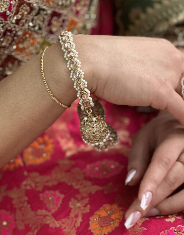 Champagne Polki Bangle with Jumkas - Image 2